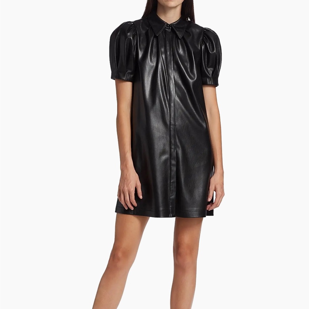 Alice + Olivia Black Leather Dress